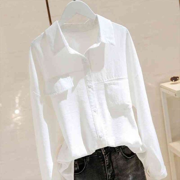 

white long sleeve loose womens blouses spring autumn ropa de mujer