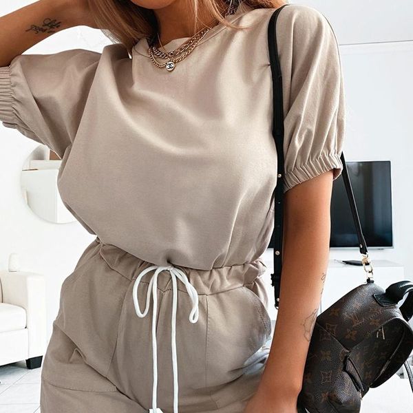 

women's two piece pants 2021 summer sport women set short sleeve crop loose and jogging khaki trousers casual outfit black, White