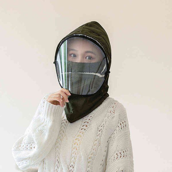 

hat children 2021 windproof and warm cycling hat autumn winter outdoor travel plush pullover with mask, Blue;gray
