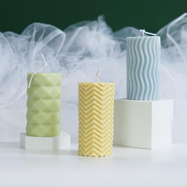

craft tools geometric cylinder candle mold horizontal stripes vertical simple modern style silicone