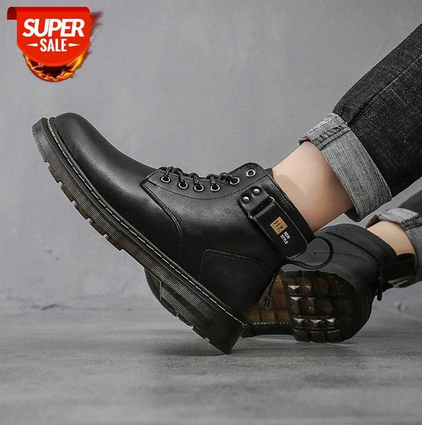 

martin boots men's cowhide plus velvet warm mid-cut low-heel platform #lt6e