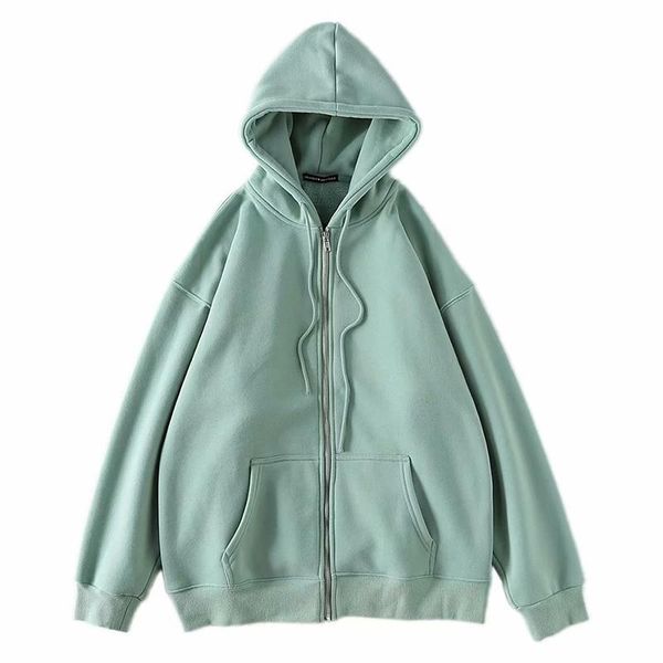 

fitaylor spring autumn women oversized hoodies casual female zipper loose hooded solid color coat streetwear outwear women's & sweatsh, Black