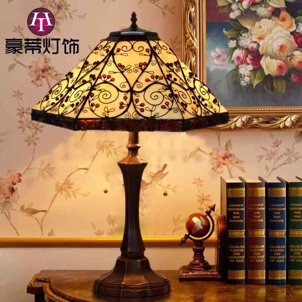 

16 inch decorative table tiffany hexagon living room bedroom bedside lamp