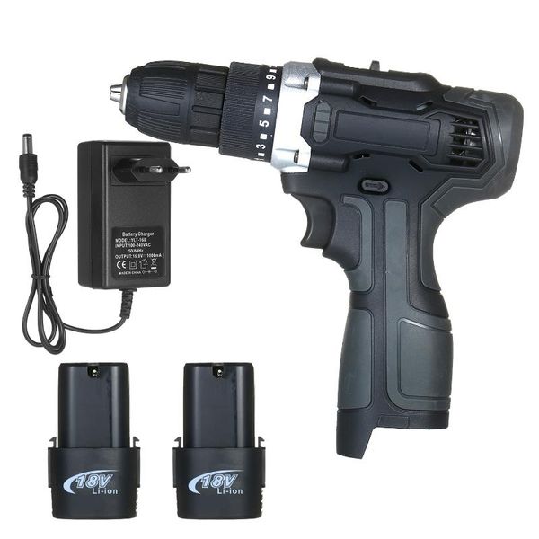 

professiona electric drills 2-speed cordless drill driver 15+1 clutch max 50nm torque variable speed 3/8-inch compact machine with led light