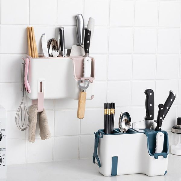 

kitchen storage & organization multi-functional wall-mounted chopstick cage creative rack household tableware cutter box knife holder