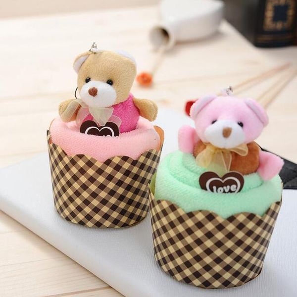 

towel 1pc creative towels mini bear cup 30x30cm cake pack cotton hand face washing for party gifts drop