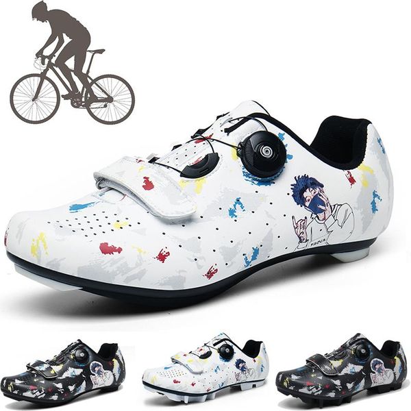 

ultralight self-locking cycling shoes mtb professional cleat pedal racing road bike flat bicycle sneakers footwear, Black