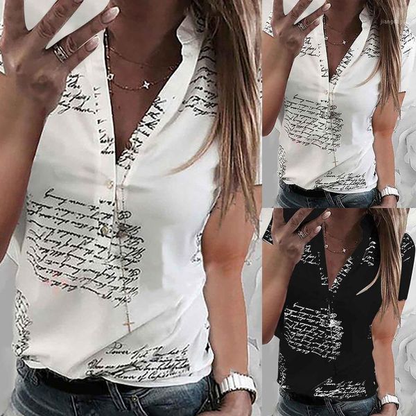 

women's tank women casual short sleeve fashion letter print v-neck vest singlet camiseta tirantes mujer thin blouses & shirts, White