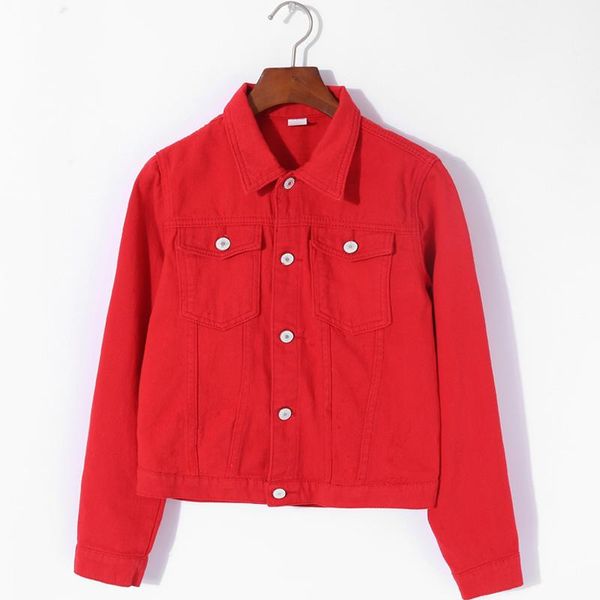 

neon color basic jeans jacket women white spring woman denim womens coats and jackets jean slim short coat feminina women's, Black;brown