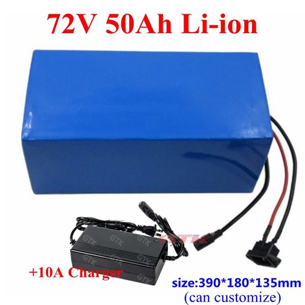 

gtk power 72v 50ah lithium li on battery pack with bms 20s for 3500w motorcycle bicycle scooter ebike golf car twith 84v 10a charger