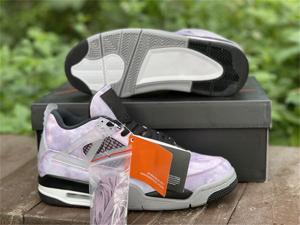 

authentic 4 zen master outdoor shoes men women amethyst wave/bright crimson black cement infrared dark grey sports sneakers with box