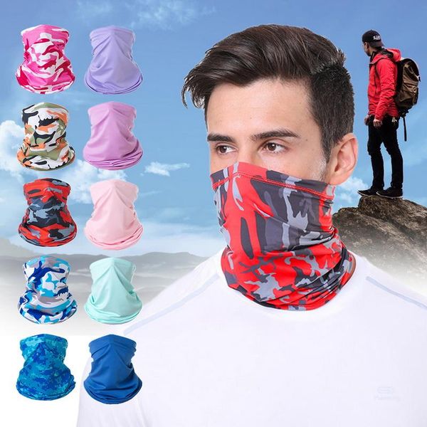 

cycling caps & masks outdoor men's and women's head sport scarf bandana neck cover summer sports antiperspirant ice silk sunscreen, Black