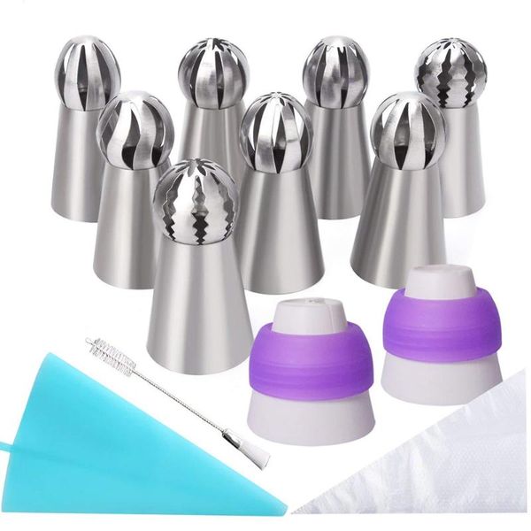 

22pcs/set pastry nozzle piping set russian cake decor bag kitchen diy cream kit for household supplies baking & tools