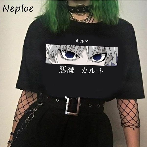 

neploe vintage print loose causal t shirt women o neck pullover short sleeve tees plus size summer all match ladies 210510, White
