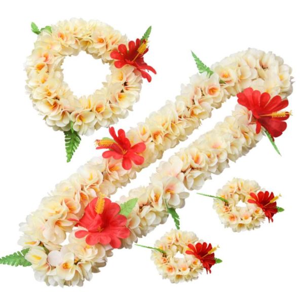 

decorative flowers & wreaths wedding decorations artificial wreath garland simulation flower 4-piece collar bracelets diy beach tropical par