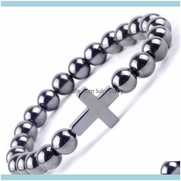 

charm jewelrycharm bracelets fashion natural hematite stone bracelet men cross & bangles for women jewelry xmas gift wholesale1 drop deliver, Golden;silver