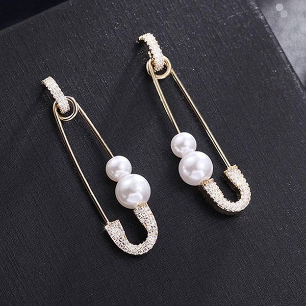 

dangle & chandelier huami 2021 design korea fashion earring for women silver color needle zircon pearl drop gold retention