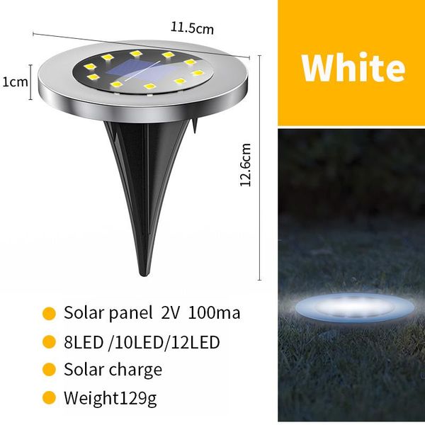 

solar lamps 8 led powered disk lights outdoor waterproof garden landscape lamp for yard deck lawn patio pathway walkway