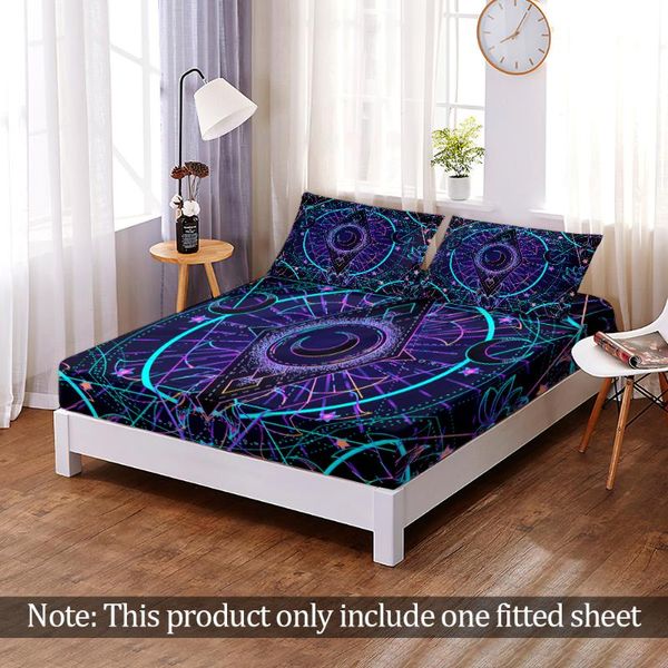 

sheets & sets custom modern 3d print moon tarot fitted sheet fashion elastic band bed queen king bedroom flats home decor adult