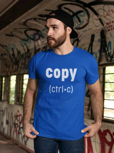 

copy (ctrl + c) men's t-shirt, White;black