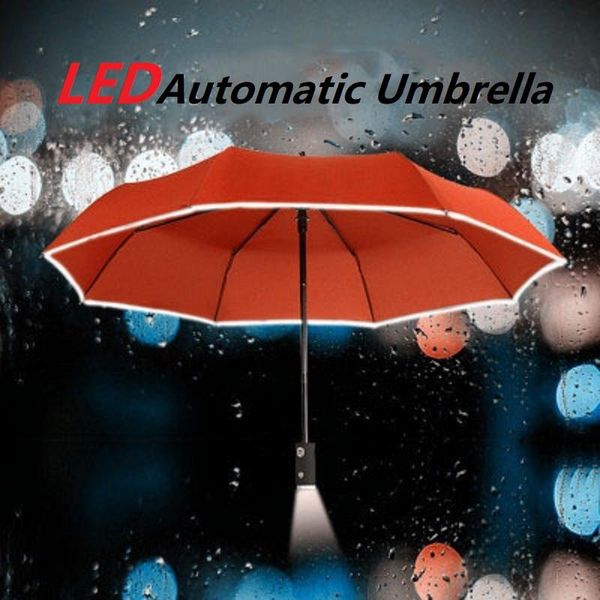 

umbrellas 27cm portable led umbrella outdoor uv folding wind resistant automatic