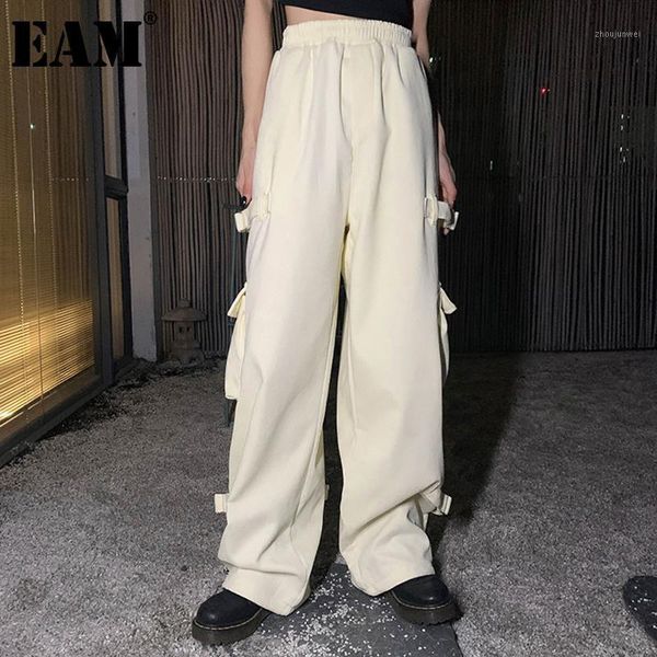 

women's pants & capris women's [] high elastic waist yellow corduroy wide leg trousers loose fit women fashion tide spring autumn, Black;white