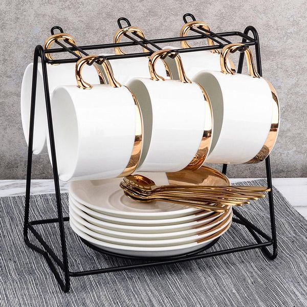 

cups & saucers coffee cup, european cup set, simple home office 2-4-6 sets.