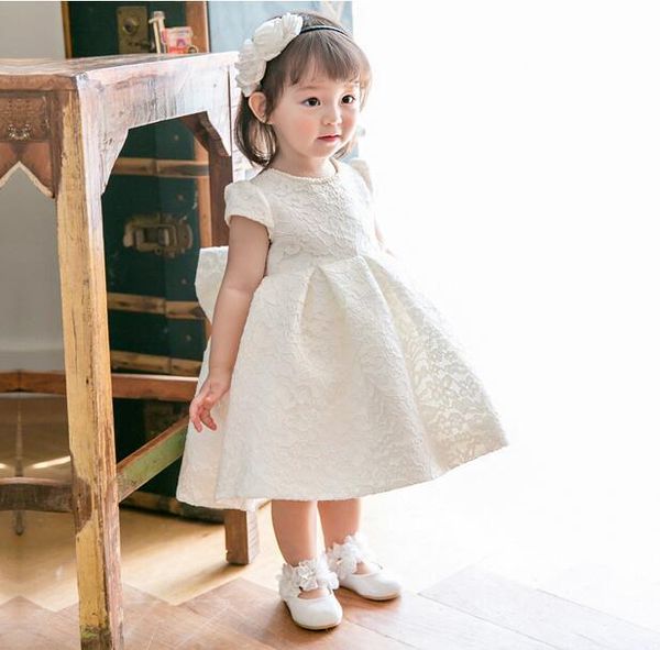 

girl's dresses 2021 baby girl dress white beaded bow ball gown 1 years girls birthday vestido infant baptism christening, Red;yellow