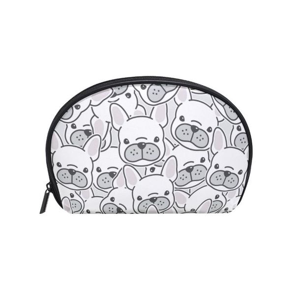 

fengju multifuncition shell cosmetic bag purse half moon hanging travel toiletry pouch for girls woman dogs bags & cases