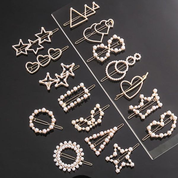 

hair accessories heart star hollow small pearl clips barrettes headwear hairpins hairgrips for female women girls bridal