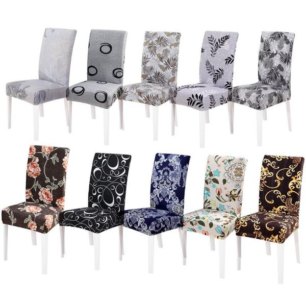 

chair covers stretch floral print cover home dining room multifunction spandex elastic cloth universal seat protector