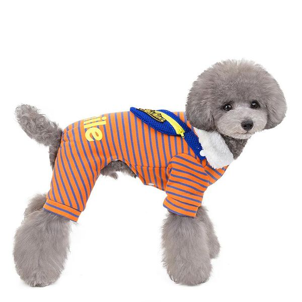 

pet dog products fashion stripe jumpsuit rompers cloth goods apparel