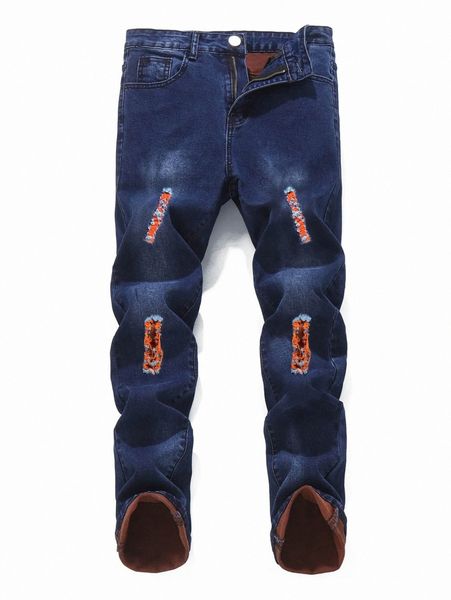 

romwe guys ripped skinny jeans 92tx#, Blue
