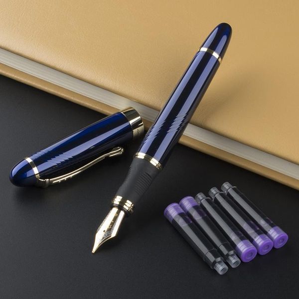 

fountain pens jinhao x450 luxury business writing cute gift bue 0.5 mm nib ink pen metal without pencil box