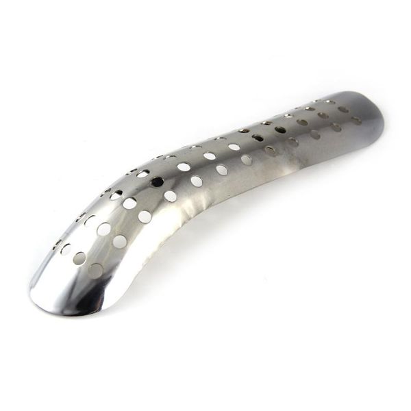 

motorcycle exhaust system curve heat shield round hole pipe universal chrome steel cover guard motorbike motor high quality