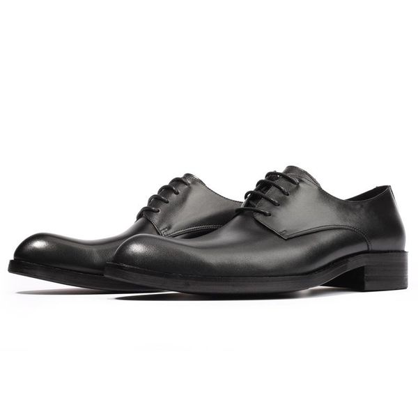 

black patent leather man dress shoes fashion slip on oxfords for men genuine lace up formal party wedding