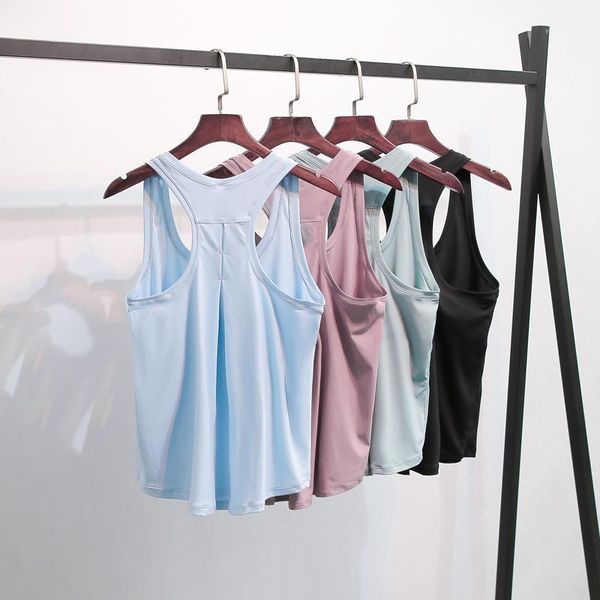 

yoga outfit bare racerback breathable fitness gym sport vest women naked-feel running sleeveless shirts quick dry plain workout tank