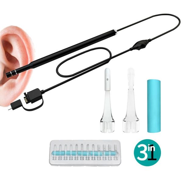 

cameras ear cleaning endoscope hd visual spoon 5.5mm mini camera 3 in1 usb android pc pick otoscope borescope tool health care