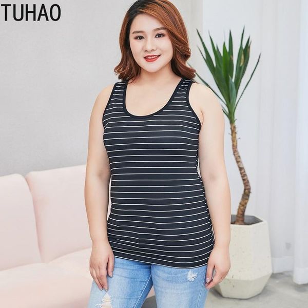

middle-aged women crop plus size 7xl 6xl 5xl 4xl striped sleeveless vest tank loose mother oversize bottom shirt wm32 women's tanks &, White