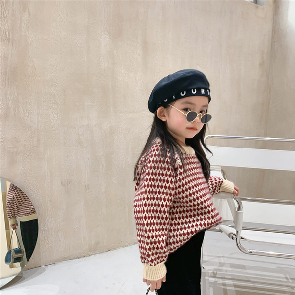 

girls thick sweater 2022 new fashion loose girls bottoming shirt autumn and winter girls clothes, Blue