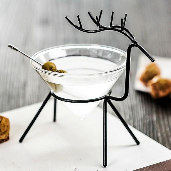 

three color optional fawn iron transparent glass creative cocktail brandy vodka restaurant bar cold drink ice cream cup wine glasses
