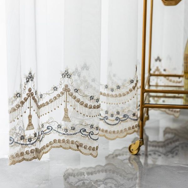 

curtain & drapes jane ou fashion embroidered window screen curtains for living dining room bedroom high-end 2021