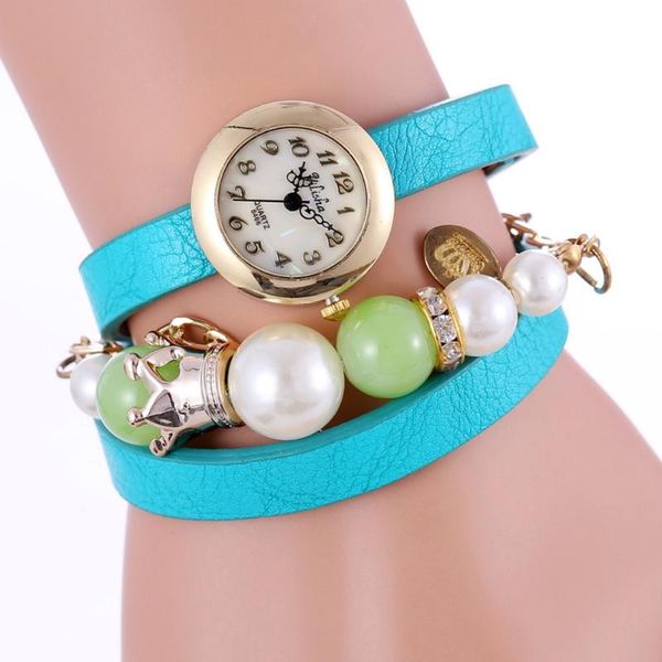 

wristwatches fashion luxury pearl rhinestone women watch leather bracelet rose gold case waterproof quartz relogio feminino, Slivery;brown