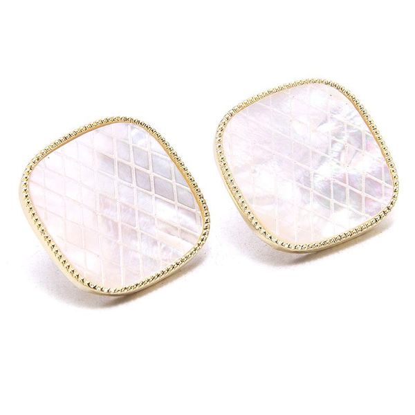 

stud earrings for women square zircon 1 pair classic earring cute jewelry hypoallergenic needle plastic push rebate design, Golden;silver