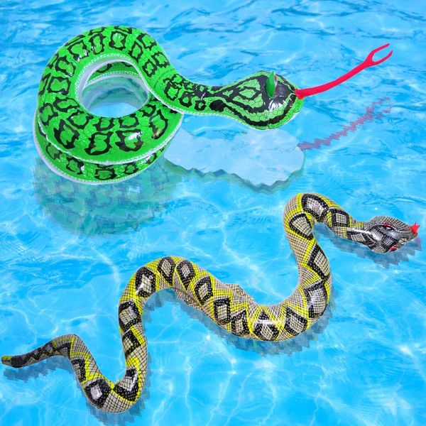 

pool & accessories 3pcs simulation inflatable toy snake pvc kids children large blow up party fun python tricky