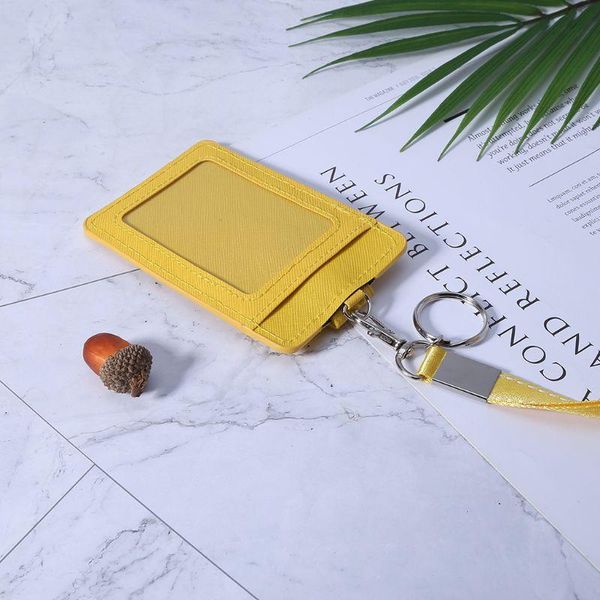 

card holders office work school id badge holder with keyring rope layards neck strap, Brown;gray