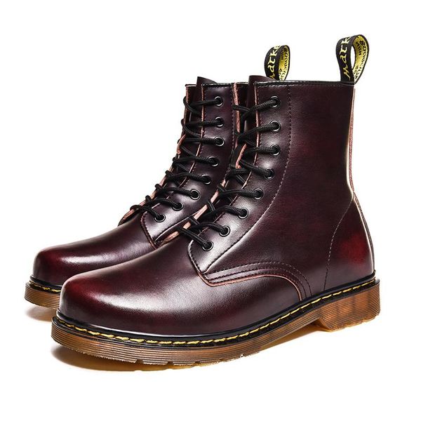 

boots women leather shoes 2021 woman high fashion winter warm snow motorcycle couple botas de mujer, Black