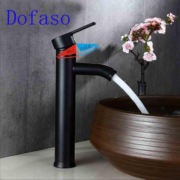 

bathroom sink faucets dofaso black solid 304 basin faucet cold and water mixer single handle luxury deck mounted taps