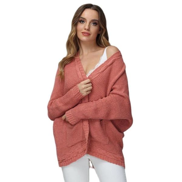 

women's knits & tees batwing sleeve sweater cardigan jacket female loose korean spring autumn knitted harajuku lazy style ladies v-neck, White