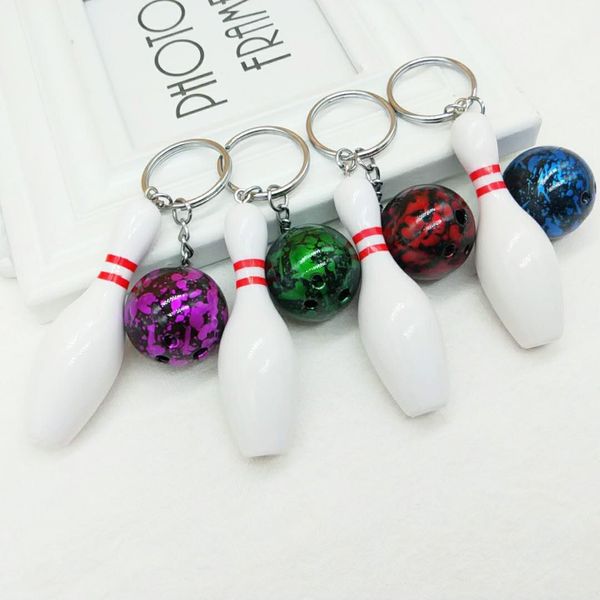 

2021 fashion keychain creative bowling chain, gift bag, pendant, advertising activities, gifts, auto key ring accessories, Silver